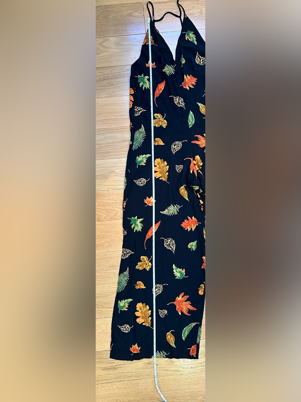 Reformation Autumn Leaf Print Wide Leg Jumpsuit One Size Made in USA Boho - Picture 10 of 12